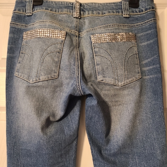 Bisou Bisou size 8 rhinestone bling blue jeans - Picture 8 of 16